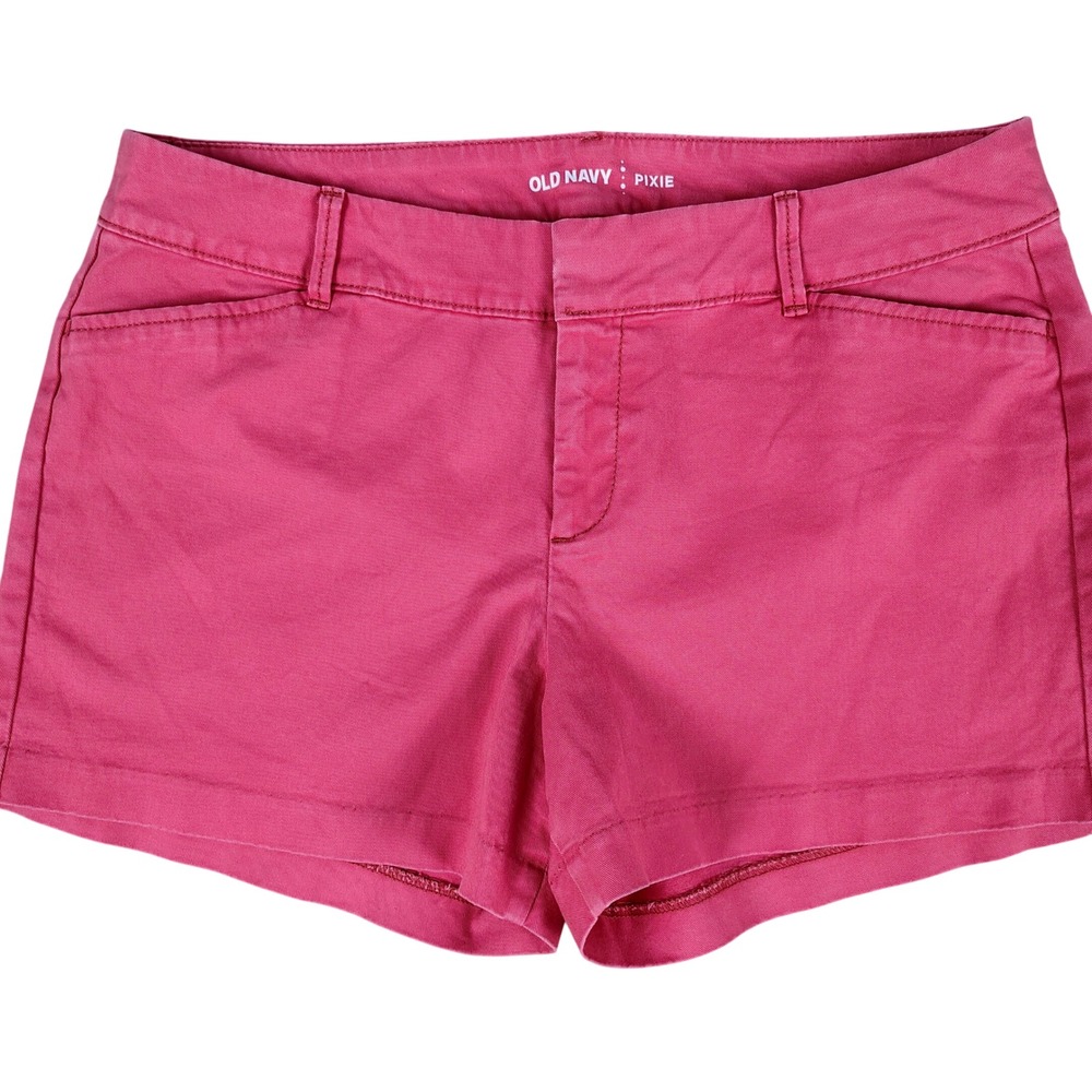 Old Navy Womens SZ 6 Pixie Chino Shorts Pink Cotton Stretch Preppy Barbiecore